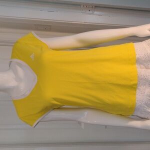 Adidas ClimaLite ,Yellow V-Neck T-Shirt, Size Medium